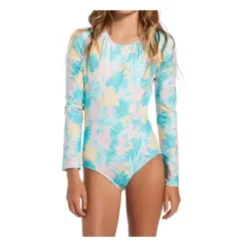 Girls' Billabong Mermaid Feels Long Sleeve One-Piece Swimsuit